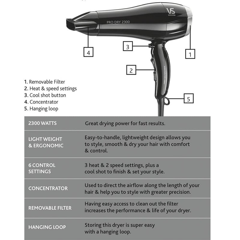 VS Sassoon Pro Dry 2300