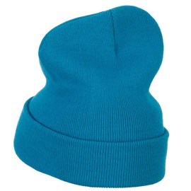Ice Mario Embroidered Long Beanie - Aqua Red OSFM