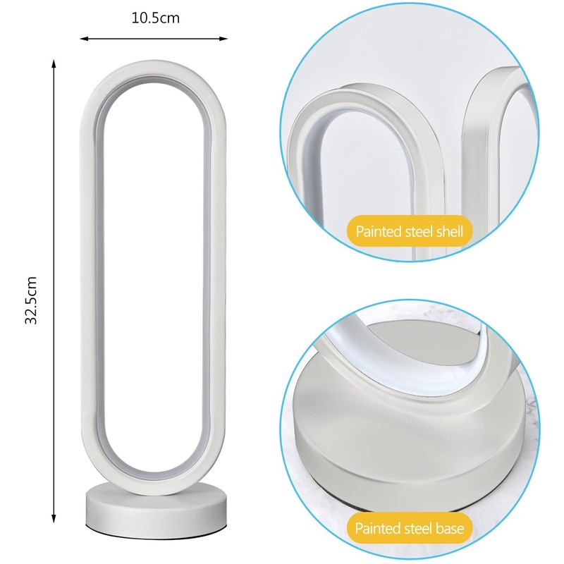 RINGSUN USB Bedside Lamp, 32cm 3-Color Dimmable LED Night Light,
