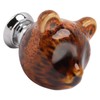 6PCS Bear Door Knob Orange Zinc Alloy Ceramic Decorative Bear