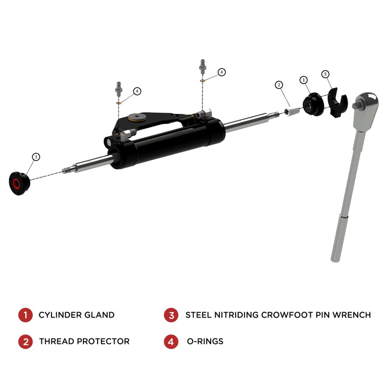 HS5157/HS5167 Hydraulic Cylinder Seal Kit with Pin Wrench - Compatible