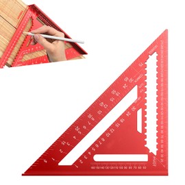 KASELIN Triangular Ruler, Woodworking, Right Angle Ruler, Circular Saw, Aluminum Alloy, 0-90 Degrees, Multi-Angle Adjustment, Survey Supplies, Double-Sided Scale, High Precision, Shockproof, Durable