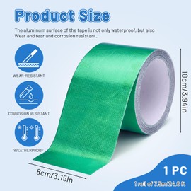 Huakaile Green Tent Repair Tape, 25 Ft x 3" Waterproof RV Awning Repair Tape, Outdoor Heavy Duty Tarp Patch Kit for Camper Boat Cover Canvas Seam Sail Tarpaulin