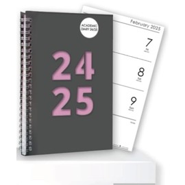 2024-2025 Academic Diary Wiro A5 Size Week to View Spiral Cover Diaries Mid Year Die Cut Cover Planner (Pink)