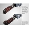 Balios Travel Folding Umbrella with Real Wood Handle Auto Open