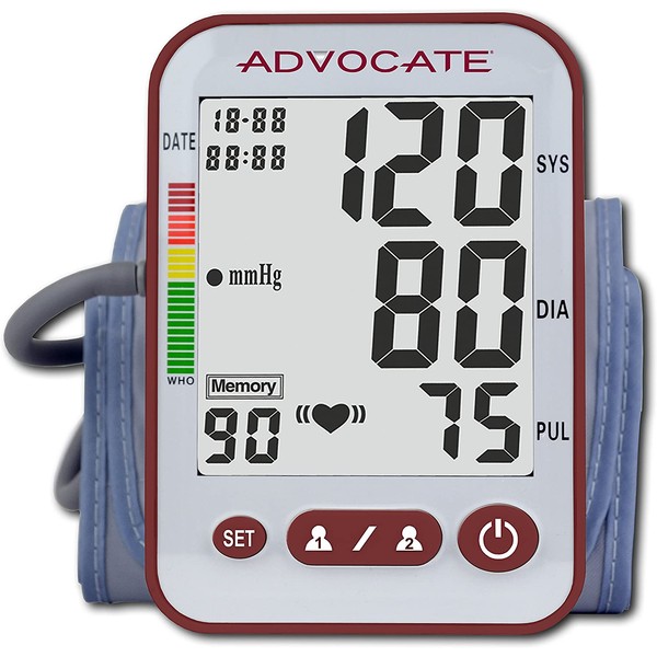 Advocate Heart Rate & Blood Pressure Cuff for Home Use – Trusted & Accurate Smart Digital Display – Blood Pressure Monitor for Upper Arm – (X-Large)