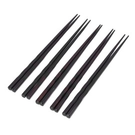 Jauarta 5 Pairs Chopsticks Ironwood Black Round Reusable 23cm/9.1in Long for Japanese Style Tableware Classic