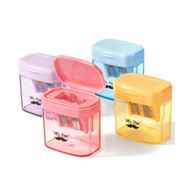Mr. Pen- Pencil Sharpeners Manual, 4 Pack, Dual Hole, Colorful Pencil Sharpeners Handheld Pencil Sharpener