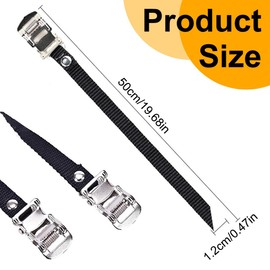 COYUN Pack of 4 Pedal Straps, Adjustable Bicycle Pedal Strap, Toe Clips Straps with Clamping Lock, Suitable for Most Bikes, Spinning Bikes, Mountain Bikes, Black