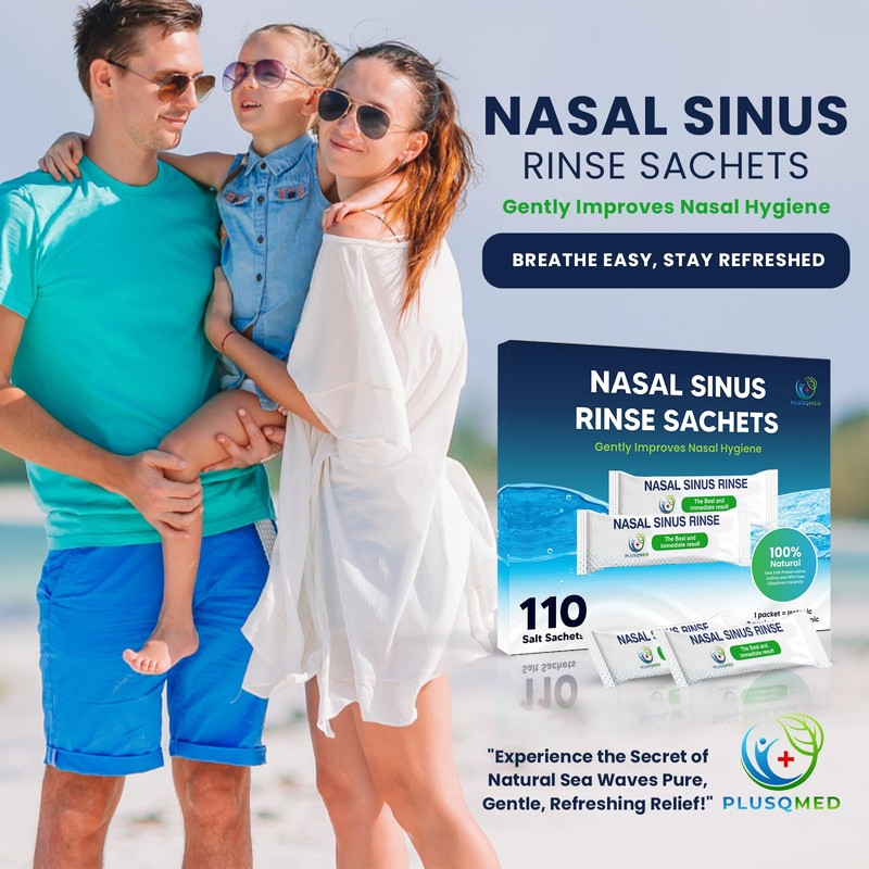 PLUSQMED PLUSQMED 110 Packets Neti Pot, Nasal Rinse Sachets,Nose Rinse