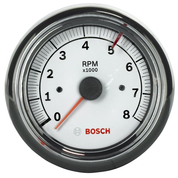 Actron Bosch SP0F000020 Sport II 3-3/8" Tachometer (White Dial Face, Chrome Bezel)