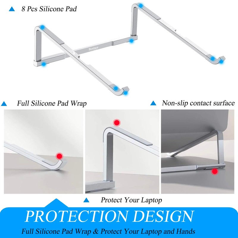 Bonlace Laptop Stand, Laptop Stand, Aluminium Computer Stand, PC Holder,