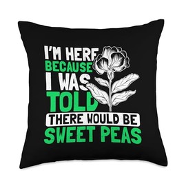 Sweet Peas Plant Terrarium Seeds Live Sweet Peas Flower Throw Pillow