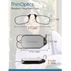 ThinOptics Keychain Readers Rectangular Reading Glasses, Black Case/Purple Frames, 44