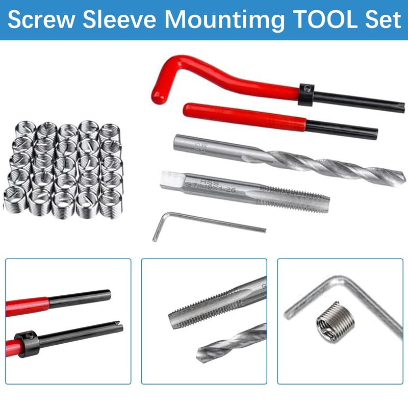 DMZK 30Pcs Thread Repair Kits, Metric Thread Repair Set M6