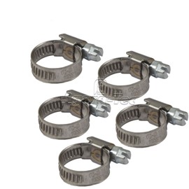 Agora-Tec Stainless Steel Clamps W4 (Set of 5) for 1/2 Inch Hose, Diameter of 12-22 mm, 9 mm Wide