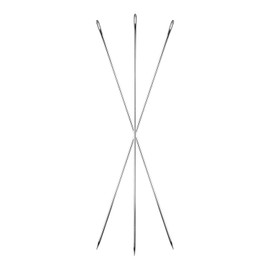 Lotsdonxia 3 Pcs Extra Large Hand Sewing Needles Metal Upholstery Needles for Leather Canvas Heavy Fabrics Hard Work and Crafting Projects (30cm)