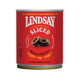 LINDSAY Sliced Black Ripe Olives, Pack of 12, 3.8oz Cans