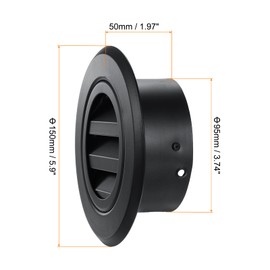 PATIKIL 4 Inch Soffit Vents, Aluminum Air Vent Cover Exhaust Wall Ceiling Grill Louver Screen Mesh Vent for Bathroom Kitchen Living Room, Black