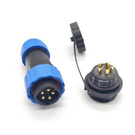 Elecbee Connector Plug Aviation Plug SP21 5 Pin Straight Aviation Connector with Rear Nut IP68 Waterproof Connector Dustproof Satellite Cable Connector