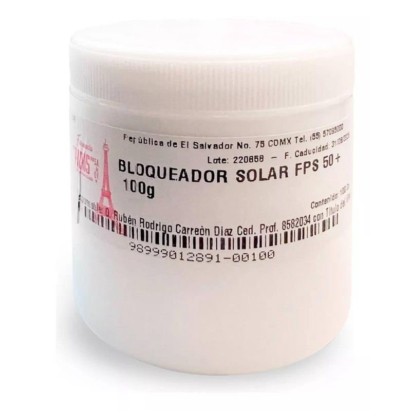 Protector Solar FPS 50 Sunscreen SPF 50 Face Body, 100g