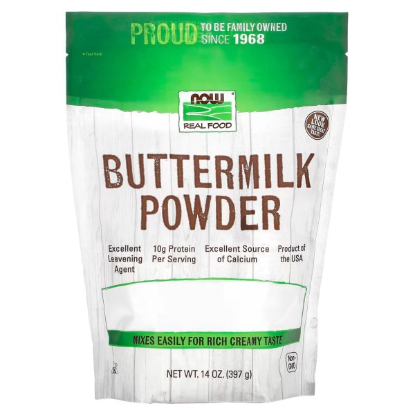 NOW Buttermilk Powder 14 oz, Excellent Source of Calcium, 10g