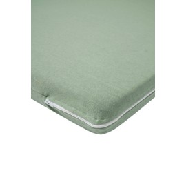Meyco Baby Uni Mattress Cover for Travel Cot (Cover Made of 100% Cotton, Soft, Skin-friendly, Stretchy, Washable & Tumble Dryable, Size: 60 x 120 cm), Stone Green