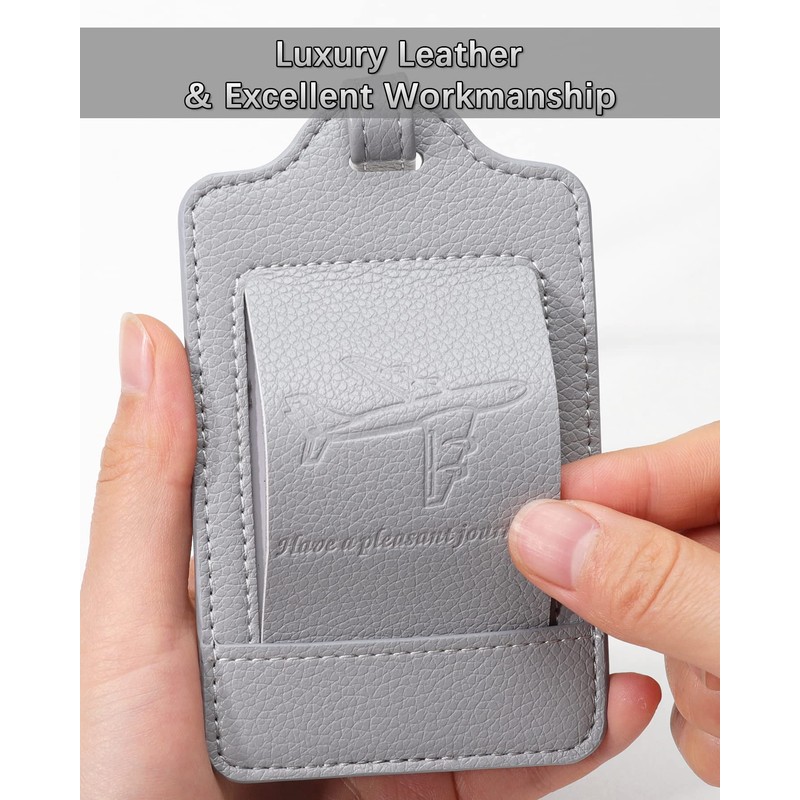 Teskyer 3 Pack Luggage Tags for Suitcases, Luggage Labels, Microfiber