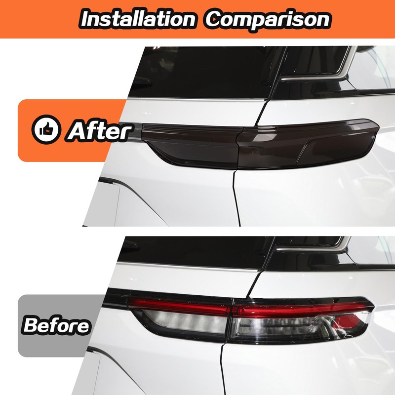 JeCar Smoked Tail Light Cover Trim Guards for 2021-2024 Jeep