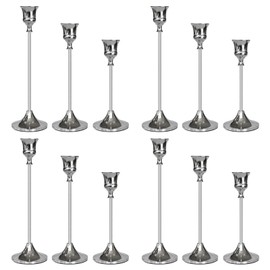 Candlestick Holders Silver, 12 Packs Taper Candle Holder for Candlesticks, Candle Sticks Holder Decor for Home Decor