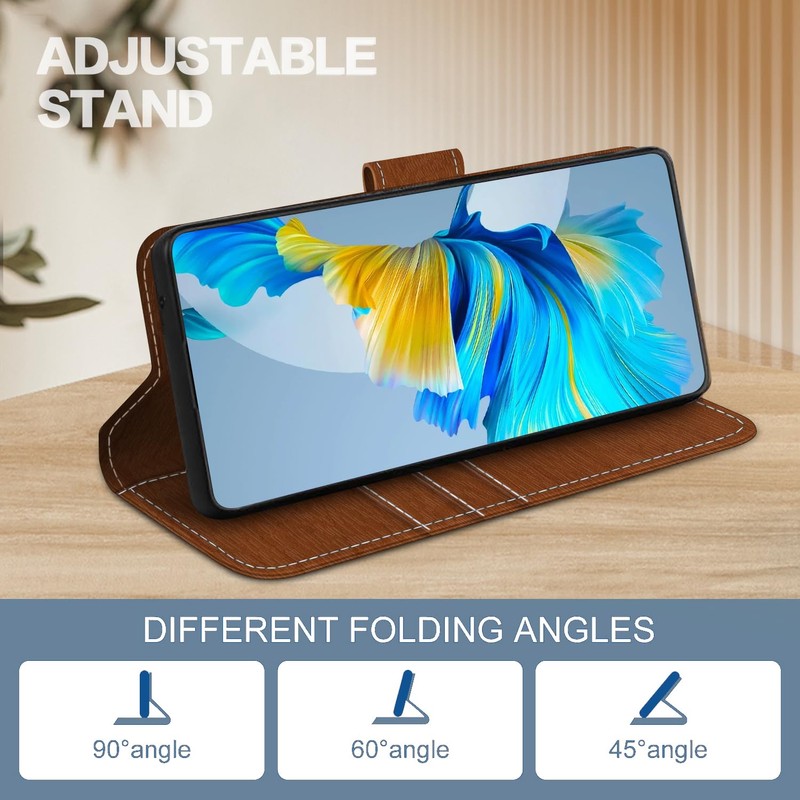 Shantime Leather Wallet Case Compatible with AGM Glory Qualcomm 5G,