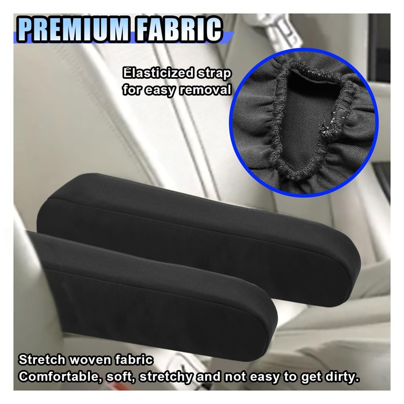 KITUREK 2PCS Car Front Seat Armrest Covers, Auto Seat Arm