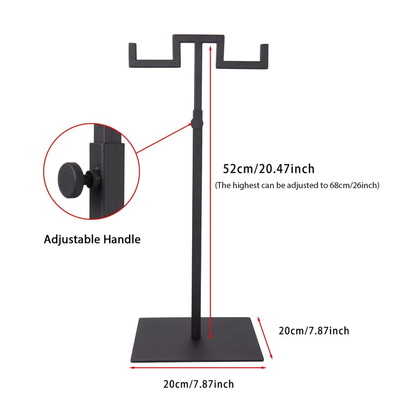 Polmart Tabletop Adjustable Double Hook Handbag Purse Display Stand, Black