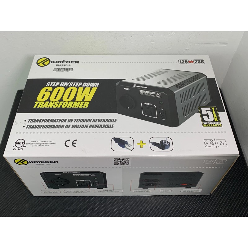 Krieger Kriëger Step Up/Step Down 600W Voltage Converter Transformer 110/120V