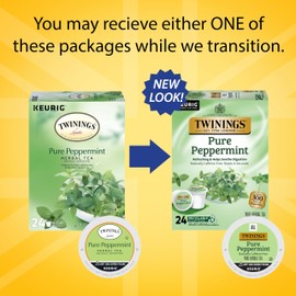 Twinings Pure Peppermint Tea Single Serve K-Cup Pods for Keurig, Naturally Caffeine Free, Made with 100% Pure Peppermint, 72 Count, Enjoy Hot or Iced