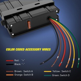 Nilight 4 Gang Rocker Switch Box SPST Toggle Panel 12V 24V 20A 40Amp Max for Automotive Cars Vehicles Boats RVs Campers SUVs