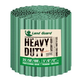 Land Guard Corrugated Metal Garden Edging, 6"×50Ft Steel Landscape Edging, Corrugated Metal Yard Edging Borders, Steel Edging for Landscaping, Garden Fence, Lawn, Flower Bed (Olive-Green)