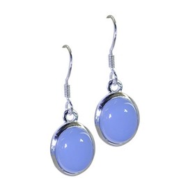 Riyo blue 925 sterling silver chalcedany earring encrusting jewel stone sebch-8021