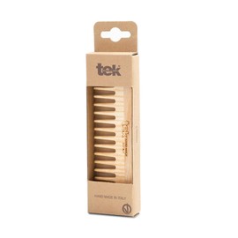TEK - Small Comb with Sparse Teeth in Ash Wood Handmade in Italy, for Wavy or Curly Hair - 14 x 4.5 cm