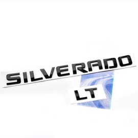 Yoaoo 2pack OEM Nameplate with LT Emblem 3D Badge Replacement for Silverado 1500 2500Hd 3500Hd Series 1999-2018 Gloss Black