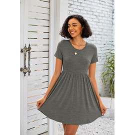 Women's Dresses Casual Crew Neck T-Shirts A-line Dress Summer Dresses for Women XS-2XL