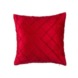AIMALL Velvet Cushion Cover, Pleated Checked Plaid Plush Decorative Pillow Cover, 18x18 Inches, Soft Velvet Pillowcase for Sofa, Bedroom, Lounge