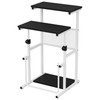 Shintenchi Mobile Podium Stand, Laptop Cart w/Adjustable Height, Portable Computer