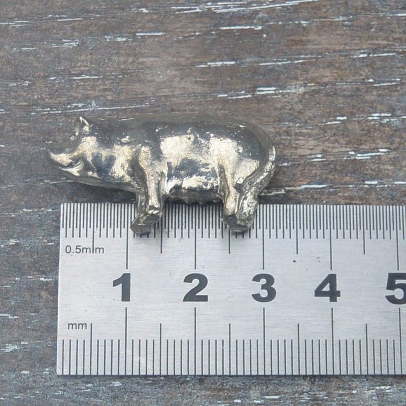 Beautiful Standing Pig Animal Figurine, Handcast in Fine Pewter by