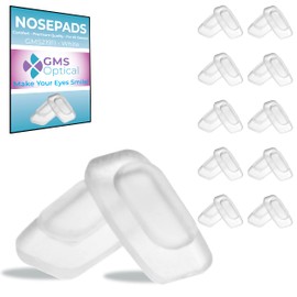GMS Optical Soft Silicone Push-in Rectangle Nose Pads for Glasses, Sunglasses, and Eye Wear -11mm (10 Pair)