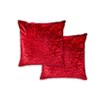 Lex's Linens Set of 2 Crushed Velvet Cushion Covers (Red)