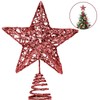 GXFCING Christmas Tree Topper Star Red Glitter Metallic Christmas Tree