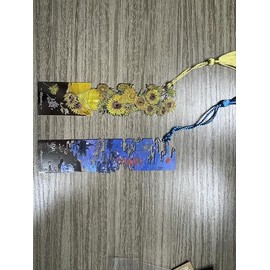 2pcs Metal Bookmarks with Tassel, Pretty Metal Bookmarks for Reading Lovers, Women, Men, Kids, Book Lovers, Van Gogh Oil Painting Theme Vintage Bookmarks Accessories