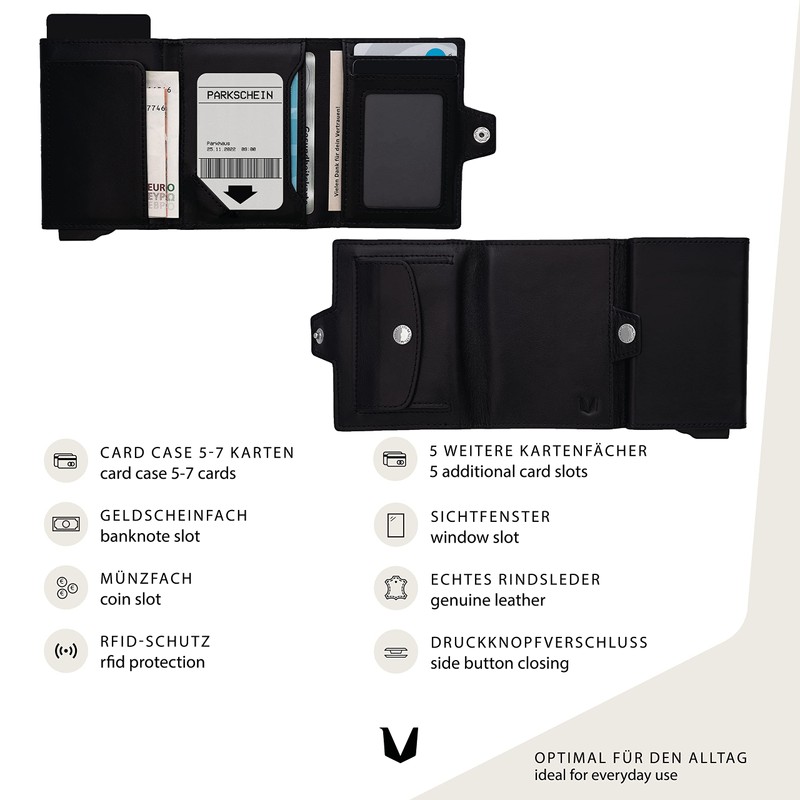 MAGATI MITA Slim Wallet Credit Card Holder with Coin Compartment,