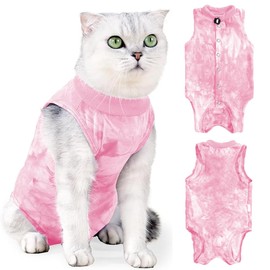 Cat Recovery Suit for Abdominal Wounds or Skin Diseases,Professional Breathable Surgical Recovery Suit,After Surgery Wear Anti Licking Wounds,E-Collar Alternative for Cats and Dogs (Pink-L)